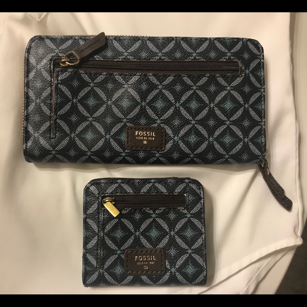 Fossil zip around wallet and small card wallet.